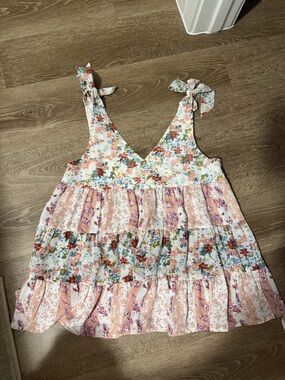 Boutique Pink Floral Print Blouse